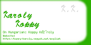 karoly koppy business card